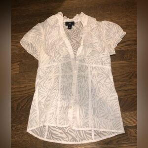 Adorable, sheer zebra print blouse. Size small. Will fit b cup bust or bellow.
